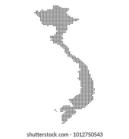 Pixel mosaic Map of Vietnam on white background. for your web site design map logo, app, ui, Travel vector illustration eps10.