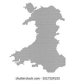 Pixel mosaic Map of Wales on white background. for your web site design map logo, app, ui, Travel vector illustration eps10.