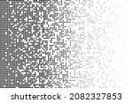 Pixel mosaic. Pixelated pattern, dispersion grayscale background. Business art gradient, square flying. Halftone matrix, blocks falling recent vector texture