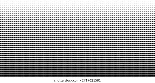 Pixel em mosaico. Padrão pixelizado, plano de fundo de dispersão em tons de cinza. Ilustrações modernas de hafltone
