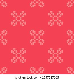 Pixel mosaic. Seamless background. Tribal pattern. Folk motif. Vector illustration for web design or print.
