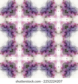 Pixel mosaic seamless pattern design, Repeat textile design. Fabric print