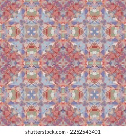 Pixel-Mosaik nahtlose Muster-Design, Wiederholen Sie die Textilien-Design, Stoffdruck.