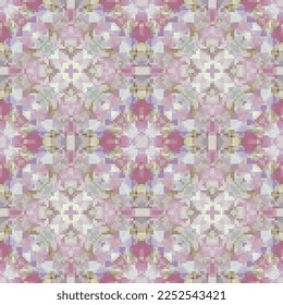 Pixel mosaic seamless pattern design, Repeat textile design, Fabric print.