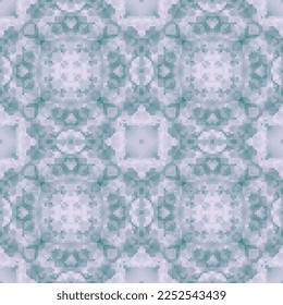 Diseño de patrones sin fisuras de mosaico de píxeles, diseño textil de repetición, impresión de tejido.