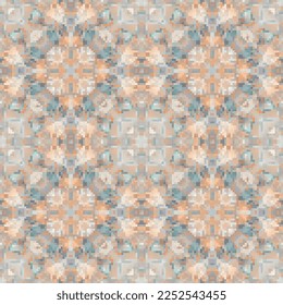 Diseño de patrones sin fisuras de mosaico de píxeles, diseño textil de repetición, impresión de tejido.