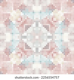 Diseño de patrones sin fisuras de mosaico de píxeles, diseño textil de repetición, impresión de tejido.