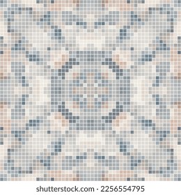 Diseño de patrones sin fisuras de mosaico de píxeles, diseño textil de repetición, impresión de tejido.