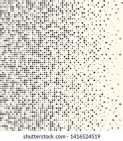 Pixel mosaic texture. Effect, dissolution, monochrome fine particles, squares. Vector illustration of isolated background.