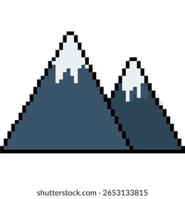 Vetor de montanha Pixel, um elemento clássico de paisagem de 8 bits. Ideal para cenários de jogos, temas de aventura ou cenas retrô da natureza.