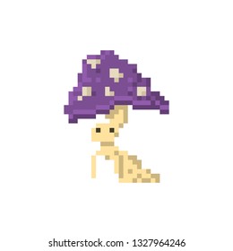 Pixel mushroom character for games and websites