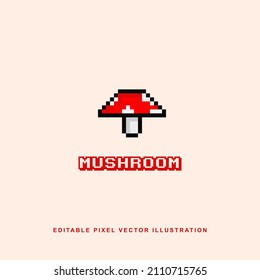 Pixel mushroom creative design icon vector illustration for video game asset, motion graphic and others