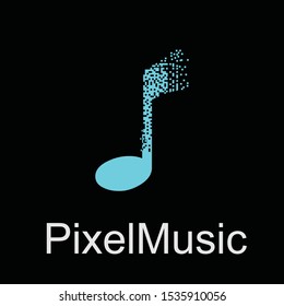 pixel music logo design template