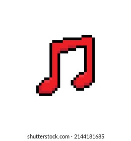  pixel Musical note icon vector music pixel art for 8 bit game