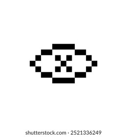 Pixel No eye, hidden. Vector icon design.