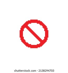 pixel no icon. forbidden sign pixel art ban icon
