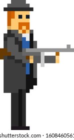 Pixel noir detective for games and applications