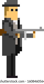 Pixel noir detective for games and applications