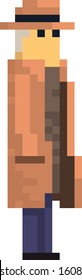 Pixel noir detective for games and applications
