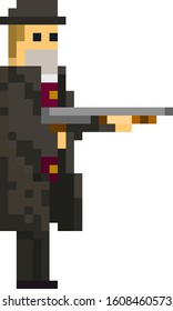 Pixel noir detective for games and applications