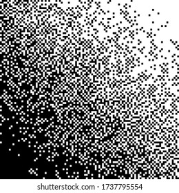 Pixel Noise abstract mosaic background Gradient design Isolated black elements on white background Vector illustration 
