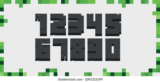 pixel number 3d block style