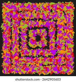 Pixel number one. Mosaic 1 form. Digital figure vector. Abstract red design.