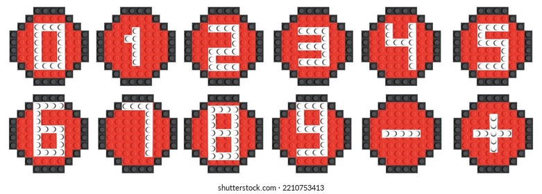  Pixel numbers on a red background are made from the constructor