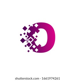 Pixel O Letter Logo design, Creative Vector Template symbol