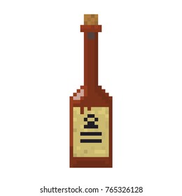 Pixel old bottle of alcohol for games and web sites