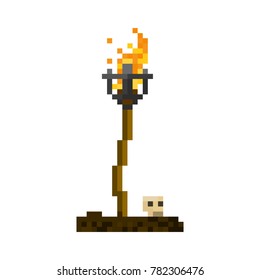 Pixel old torch for games and web sites