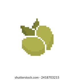 pixel olive icon.  Vector pixel art olive 8 bit logo for game
