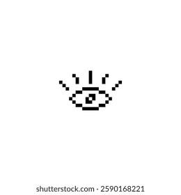 pixel open eye icon vector pixel art element for 8 bit game