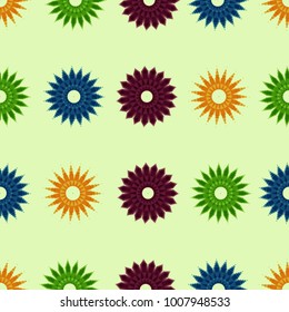 pixel ornament pattern brush, flower vector set