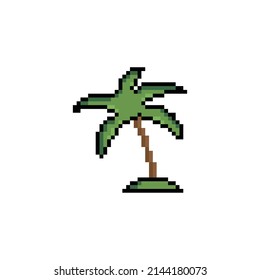 Pixel Palm Tree Icon Vector Pixel Stock Vector (Royalty Free ...