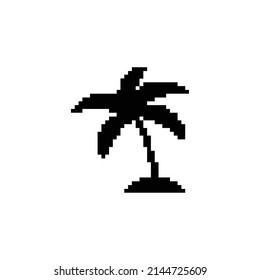  Pixel Palm Tree  Icon Vector  Pixel Art Vacation Sign For 8 Bit Game