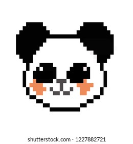 pixel panda cartoon