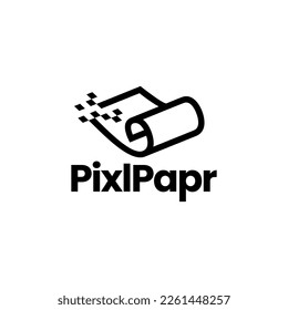 ilustración de icono vectorial de logotipo de papel píxel