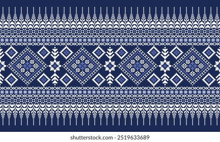 Pixel pattern art wallpaper Background, Design for fabric, curtain, carpet ,geometry seamless pattern art illustration .Pixel art pattern seamless for Fabric geometric ethnic pattern seamless.