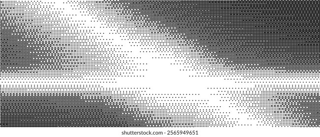 Pixel pattern background with bitmap texture. Retro arcade game gradient dotted bg. Dither vector abstract gradation. Glitch grid halftone. Tech digital wallpaper