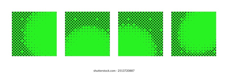 Pixel pattern background with square textures gradient. Flat vector illustration isolated on white background.
