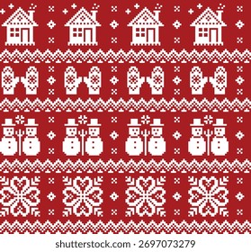 Padrão de pixel Natal Ano Novo papel de parede padrão de tecido de Natal sem emenda
