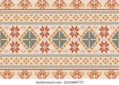 Pixel pattern for cross stitch. Geometric ethnic patterns. Design for Saree, Patola, Sari,Clothing, fabric, batik, Knitwear, Embroidery, Ikkat,Traditional Design.