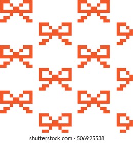 Pixel pattern with cut bow.
