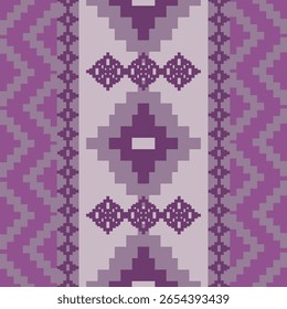 Pixel pattern design. All vector. Purple theme.