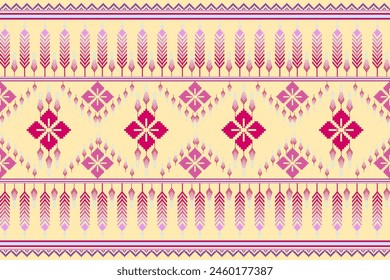 Patrón de pixel étnico oriental tradicional. patrón de tela de diseño patrón textil africano indonesio, indio, América patrón sin fisuras. Ilustración vectorial abstracta del estilo azteca para la ropa impresa, textura, tela