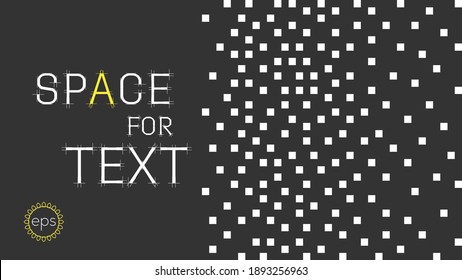 Pixel pattern with indentation for text. Vector illustration with squares, banner, background.