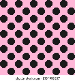 Pixel pattern with polka dot. Vector texture. Pixel seamless pattern for wallpaper, web sites,wrapping paper,for fashion prints, fabric, design.