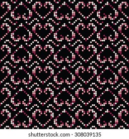 Pixel pattern. Seamless background texture. The pattern can be used to the scheme for embroidery, knitting, sewing and other creative work.