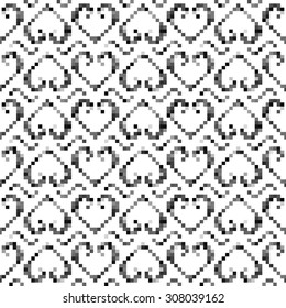 Pixel pattern. Seamless background texture. The pattern can be used to the scheme for embroidery, knitting, sewing and other creative work.
